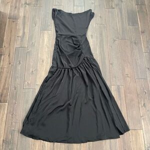 Cirote Women’s Black Sexy Floor Mopping Maxi Dress S NWOT